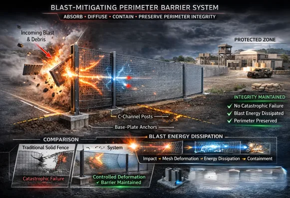 SecuriMesh Welded Mesh Projectile Mitigation Barrier